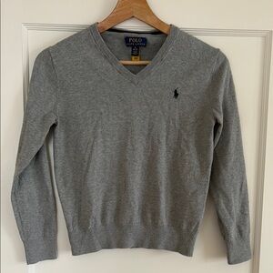 Polo by Ralph Lauren Boys Charcoal V-Neck Sweater